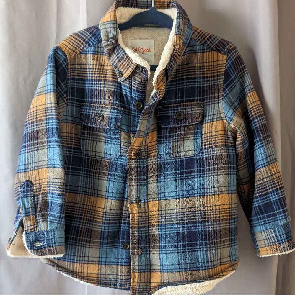 Sherpa Lined Plaid Jacket - Toddler